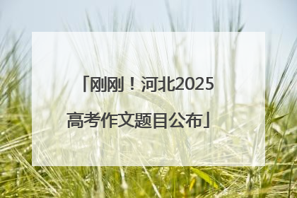 刚刚！河北2025高考作文题目公布