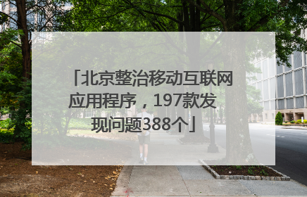 北京整治移动互联网应用程序，197款发现问题388个