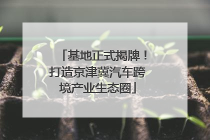 基地正式揭牌！打造京津冀汽车跨境产业生态圈