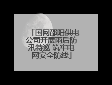 国网邵阳供电公司开展雨后防汛特巡 筑牢电网安全防线