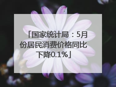 国家统计局：5月份居民消费价格同比下降0.1%