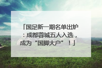 国足新一期名单出炉：成都蓉城五人入选，成为“国脚大户”！