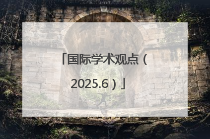 国际学术观点（2025.6）