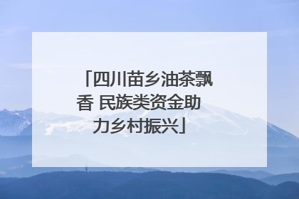 四川苗乡油茶飘香 民族类资金助力乡村振兴