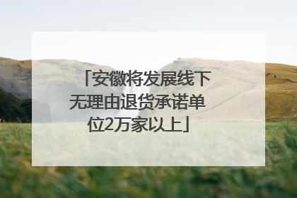 安徽将发展线下无理由退货承诺单位2万家以上
