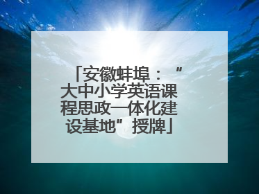安徽蚌埠：“大中小学英语课程思政一体化建设基地”授牌