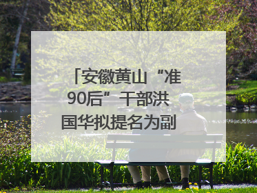 安徽黄山“准90后”干部洪国华拟提名为副区县长人选