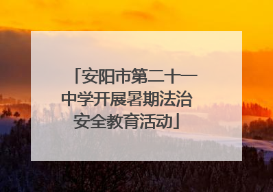 安阳市第二十一中学开展暑期法治安全教育活动