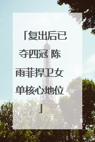 复出后已夺四冠 陈雨菲捍卫女单核心地位