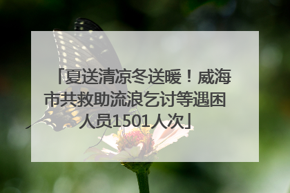 夏送清凉冬送暖！威海市共救助流浪乞讨等遇困人员1501人次