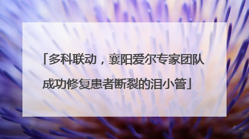 多科联动，襄阳爱尔专家团队成功修复患者断裂的泪小管