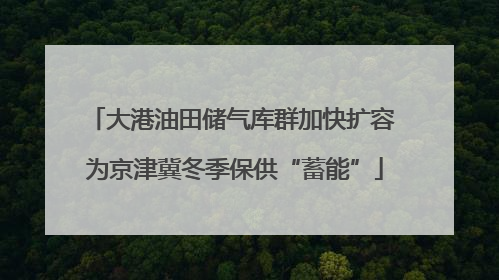 大港油田储气库群加快扩容 为京津冀冬季保供“蓄能”