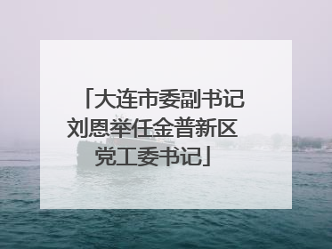 大连市委副书记刘恩举任金普新区党工委书记