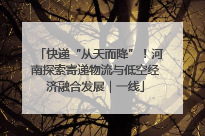 快递“从天而降”！河南探索寄递物流与低空经济融合发展｜一线