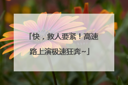 快，救人要紧！高速路上演极速狂奔~
