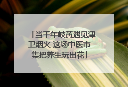 当千年岐黄遇见津卫烟火 这场中医市集把养生玩出花