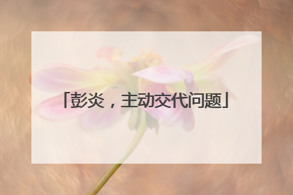 彭炎，主动交代问题