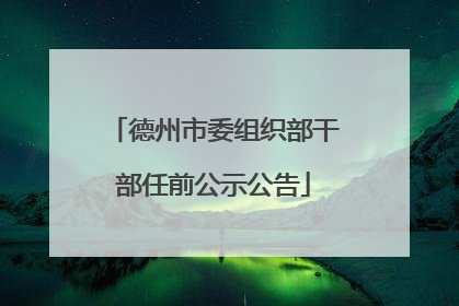 德州市委组织部干部任前公示公告
