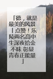 德，就是最美的风景丨点赞！乐陵两名高中生深夜拾金不昧 彰显青春正能量