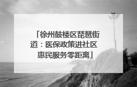 徐州鼓楼区琵琶街道：医保政策进社区 惠民服务零距离