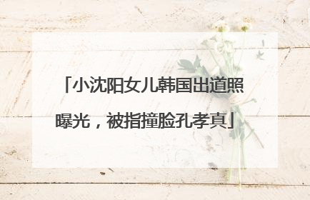 小沈阳女儿韩国出道照曝光，被指撞脸孔孝真