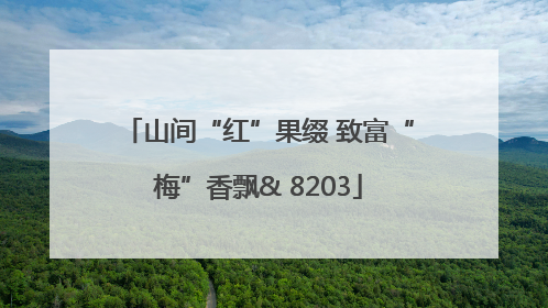 山间“红”果缀 致富“梅”香飘& 8203