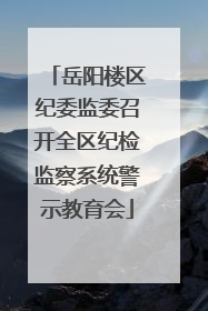 岳阳楼区纪委监委召开全区纪检监察系统警示教育会