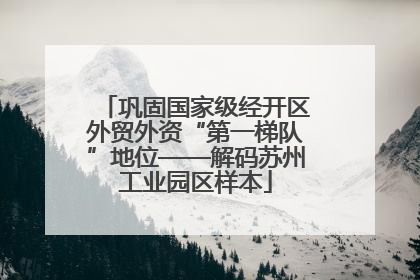 巩固国家级经开区外贸外资“第一梯队”地位——解码苏州工业园区样本