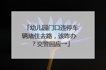 幼儿园门口违停车辆堵住去路，该咋办？交警回应→