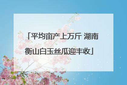 平均亩产上万斤 湖南衡山白玉丝瓜迎丰收