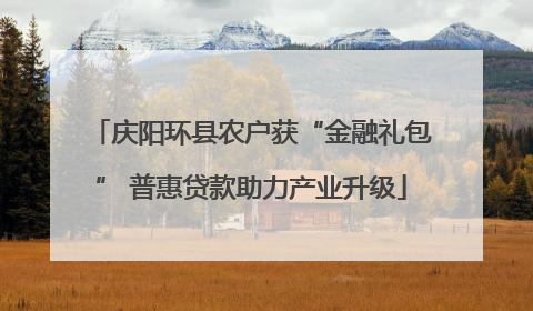 庆阳环县农户获“金融礼包” 普惠贷款助力产业升级