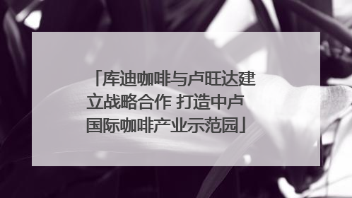 库迪咖啡与卢旺达建立战略合作 打造中卢国际咖啡产业示范园