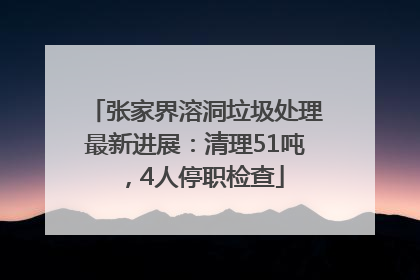 张家界溶洞垃圾处理最新进展：清理51吨，4人停职检查
