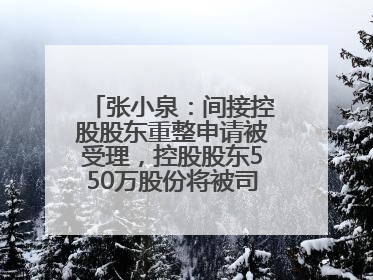 张小泉：间接控股股东重整申请被受理，控股股东550万股份将被司法拍卖