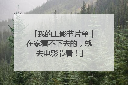 我的上影节片单｜在家看不下去的，就去电影节看！