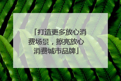 打造更多放心消费场景，擦亮放心消费城市品牌