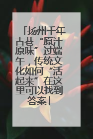 扬州千年古巷“原汁原味”过端午，传统文化如何“活起来”在这里可以找到答案
