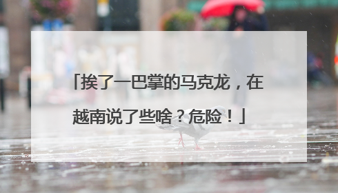 挨了一巴掌的马克龙，在越南说了些啥？危险！