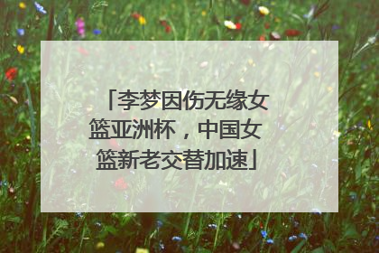 李梦因伤无缘女篮亚洲杯，中国女篮新老交替加速