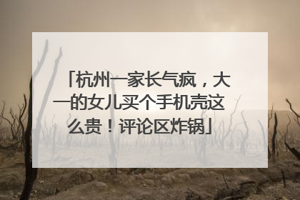 杭州一家长气疯，大一的女儿买个手机壳这么贵！评论区炸锅