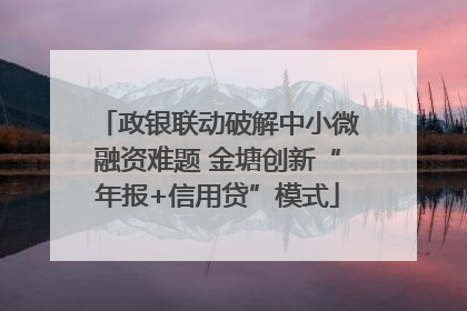政银联动破解中小微融资难题 金塘创新“年报+信用贷”模式
