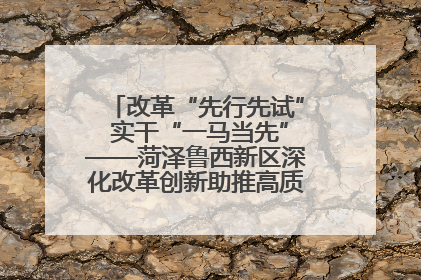改革“先行先试” 实干“一马当先”——菏泽鲁西新区深化改革创新助推高质量发展纪实