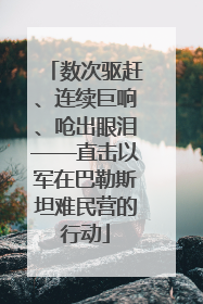 数次驱赶、连续巨响、呛出眼泪——直击以军在巴勒斯坦难民营的行动