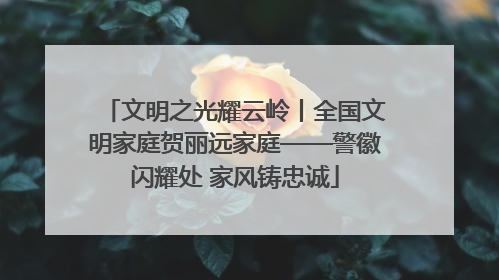 文明之光耀云岭丨全国文明家庭贺丽远家庭——警徽闪耀处 家风铸忠诚