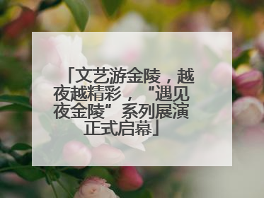 文艺游金陵，越夜越精彩，“遇见夜金陵”系列展演正式启幕