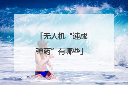 无人机“速成弹药”有哪些