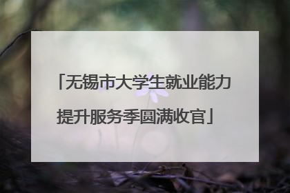 无锡市大学生就业能力提升服务季圆满收官
