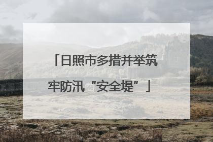 日照市多措并举筑牢防汛“安全堤”