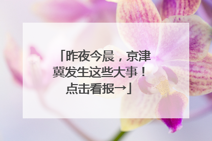 昨夜今晨，京津冀发生这些大事！点击看报→