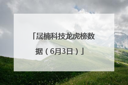 晟楠科技龙虎榜数据（6月3日）